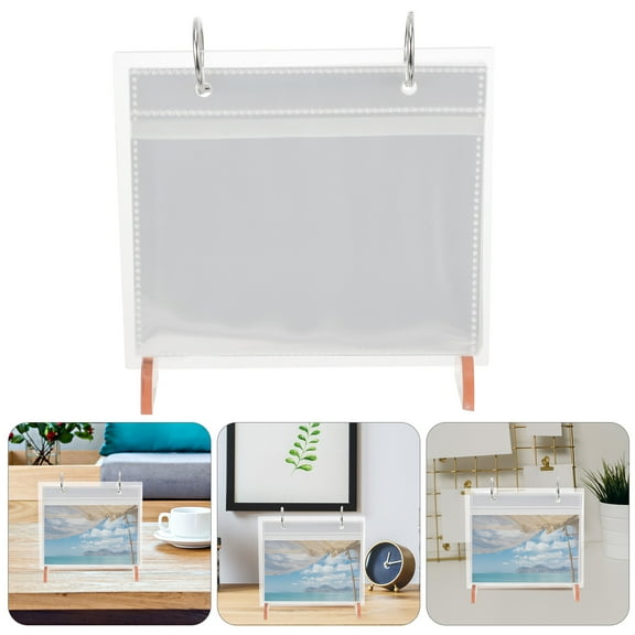 SASABAXI 1Set Photo Display Frame Transparent Acrylic Desktop Photo Holder For Home Decoration 16.5X15CM