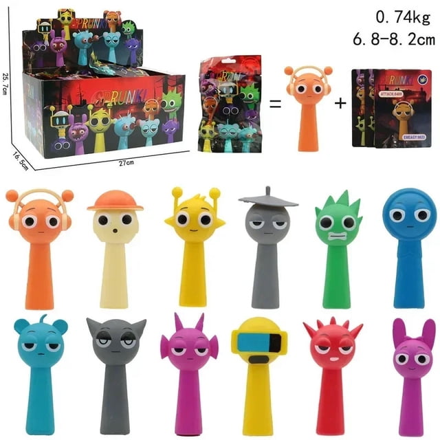 Juego de 24 paquetes de figuras Sprunki, juguetes, figuras Sprunki, 6-8cm, modelo de plástico, Mini figura Sprunki para niños, juguetes de regalo de cumpleaños
