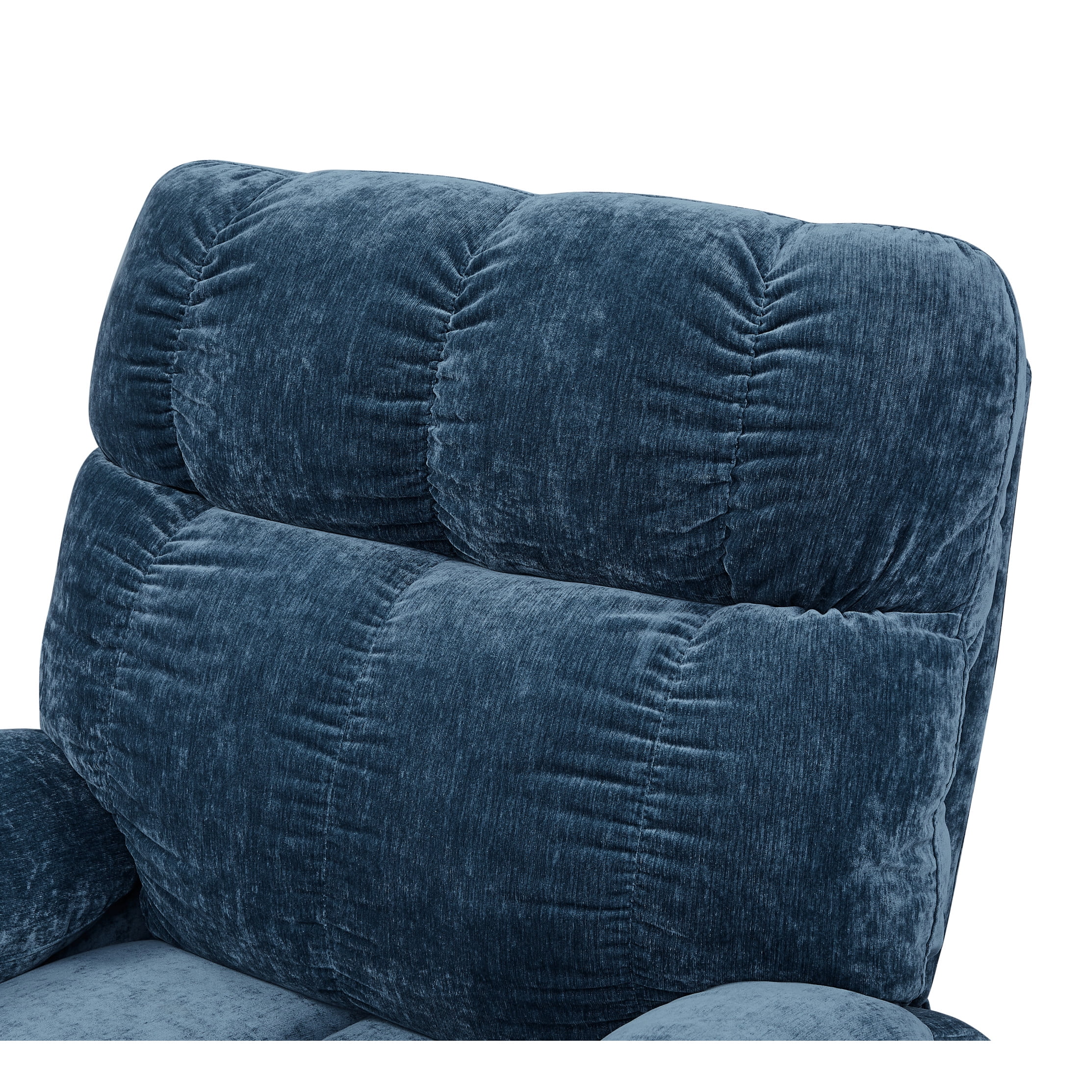180° Lay Flat Motorized Power Lift Velvet Recliner Chair, with Massage, Blue