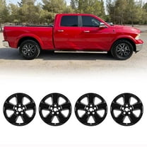 4Pcs 20 inch Alloy Wheel Skins Compatible with Dodge Ram 1500 2013-2018/Dodge Ram 1500 Classic 2019-2023,Snap-on Installation Hubcap,Center Cap can be Reattached,Black Lacquer