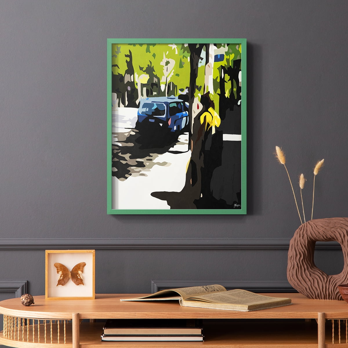 A Volvo in Ballard in Paper Solid Wood 8 x 10 Framed Print