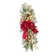 thumbnail image 1 of Corona de lágrima, corona artificial, botín floral artificial, decorativa, decoración de pared, corona de puerta delantera con lazo para habitación de Oro rojo, 1 of 9