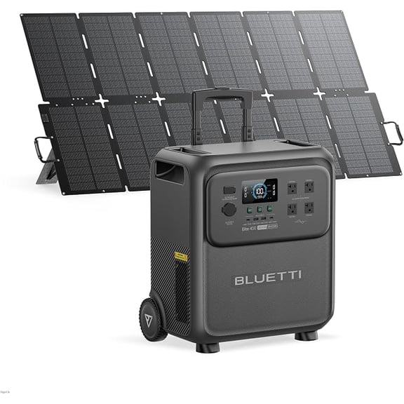 BLUETTI Elite 400 Portable Power Station, 3840Wh LiFePO4 Battery with 500W Solar Panel, 2600W Output for Home and RV