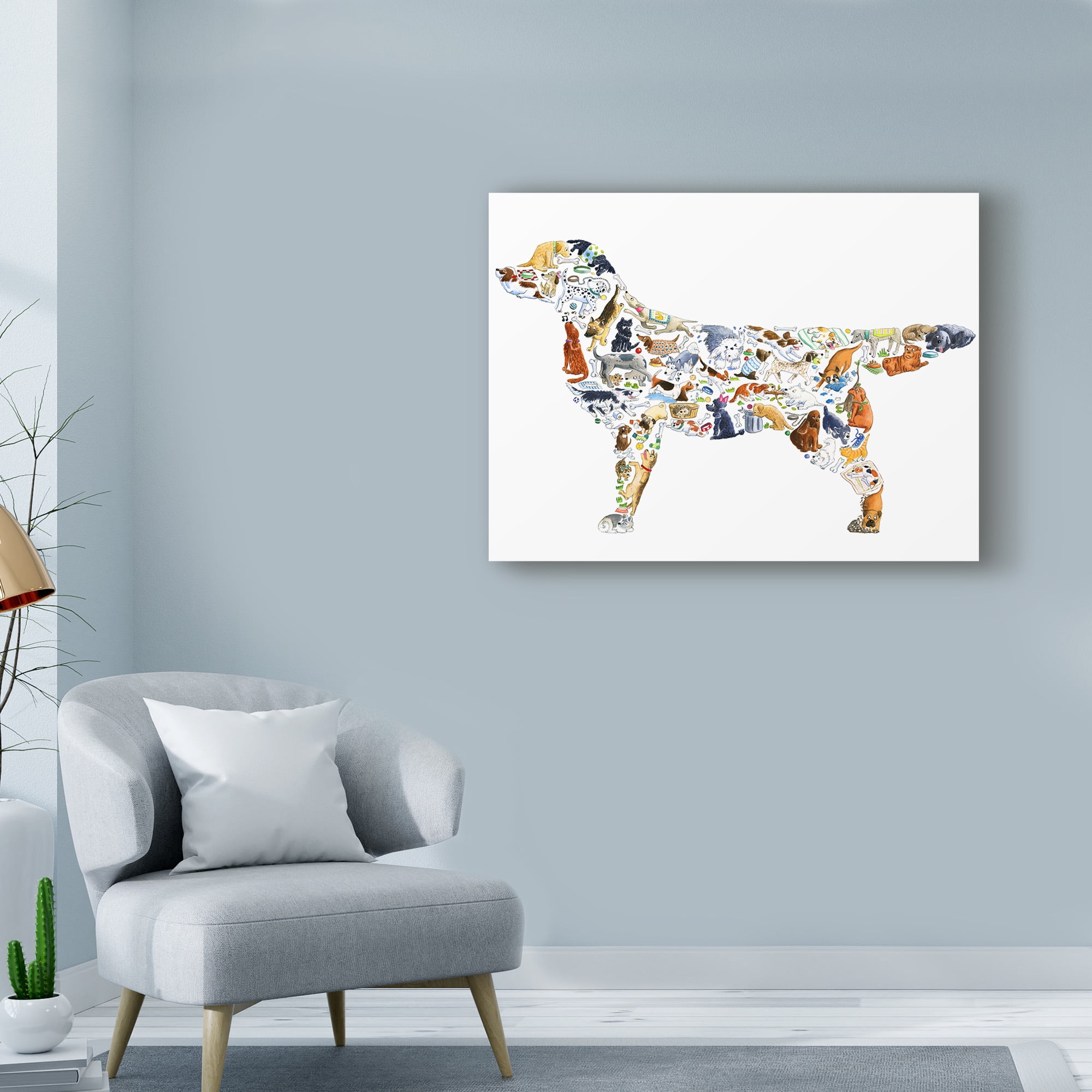 Trademark Fine Art 'Dog Collage' Canvas Art by Louise Tate