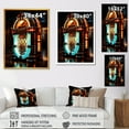 thumbnail image 4 of Designart "Cubist Harmonies Jukebox Artistry II" Fashion Framed Wall Art - Modern Green Jukeboxes Entryway Framed Wall Art Print, 4 of 6
