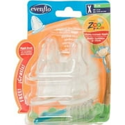 Evenflo Zoo Friends 4 Count Silicone Anatomic Nipple with Brush, Fast Flow (Discontinued by Manufacturer)