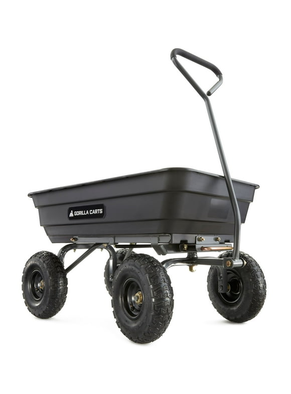 Gorilla Carts GOR4PS 600-lb. Poly Garden Dump Cart with 10" Tires, 36-in x 20-in Bed