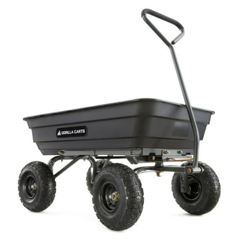 Gorilla Carts GOR4PS 600-lb. Poly Garden Dump Cart with 10" Tires