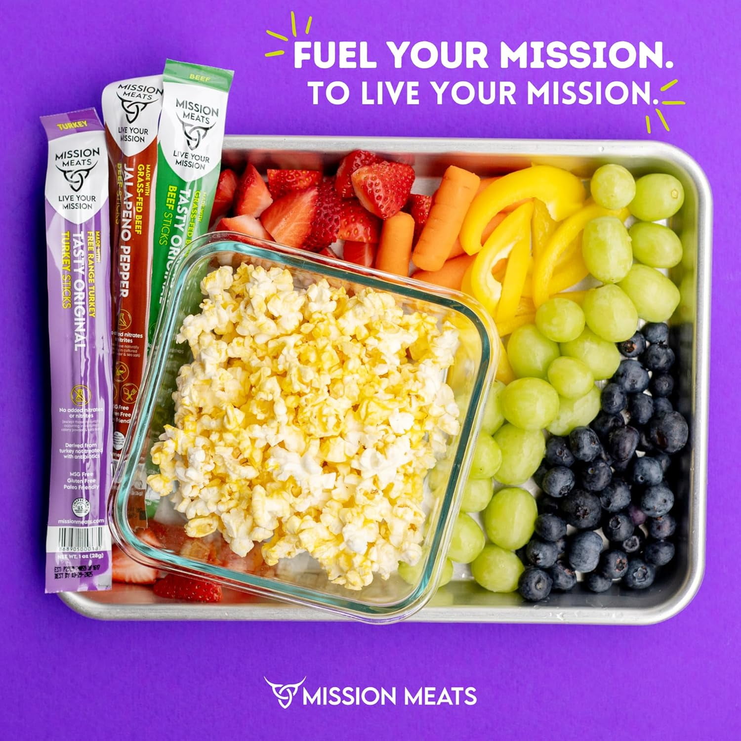 Mission Meats Variety Pack with Certified Organic Beef, Grass Fed, Free Range Turkey, and Cracked Pepper Pork – Gluten & Sugar Free, Whole 30 & Paleo Friendly, Delicious and Family Friendly (12ct)