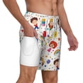 thumbnail image 3 of Picia Childrens Party pattern Mens Swim Trunks with Compression Liner Stretch Beach Shorts Quick Dry with Zipper Pockets No-Chafing Board Shorts-Small, 3 of 9