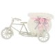 thumbnail image 1 of 1pc Creative Tricycle Flower Basket Rattan Basket Crafts Ornaments Wedding Party Home Bedroom Decoration (White, Small Size, Random Bowknot Color), 1 of 4