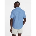 thumbnail image 2 of George Men's and Big Men's Chambray Poplin Button Up Shirt with Short Sleeves, Sizes XS-3XLT, 2 of 5