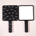 thumbnail image 1 of Miroir de Maquillage Carré Noir avec Poignée Durable - 9*15.8cm Compact Portable en Plastique pour Étudiants, Voyage, Retouches de Maquillage en Déplacement & Application Précise, 1 of 6