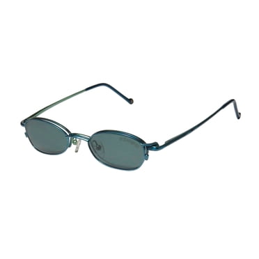 smartclip 238 mens/womens designer half-rim sunglass lens clip-ons spring hinges eyeglasses/eye glasses (45-18-135, blue / green)