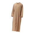 thumbnail image 3 of Vestido largo Kaftan de Oriente Medio Yinane bata informal Abaya con cuello redondo duradera ropa para hombre bata de manga larga Marrón XXXL Caftán para hombre, 3 of 7