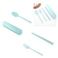 thumbnail image 4 of Spoon Fork Chopsticks Tableware Set,Wheat Straw Cutlery Set Wheat Straw Cutlery Travel Utensils Setwith Case Innovative Solution, 4 of 11