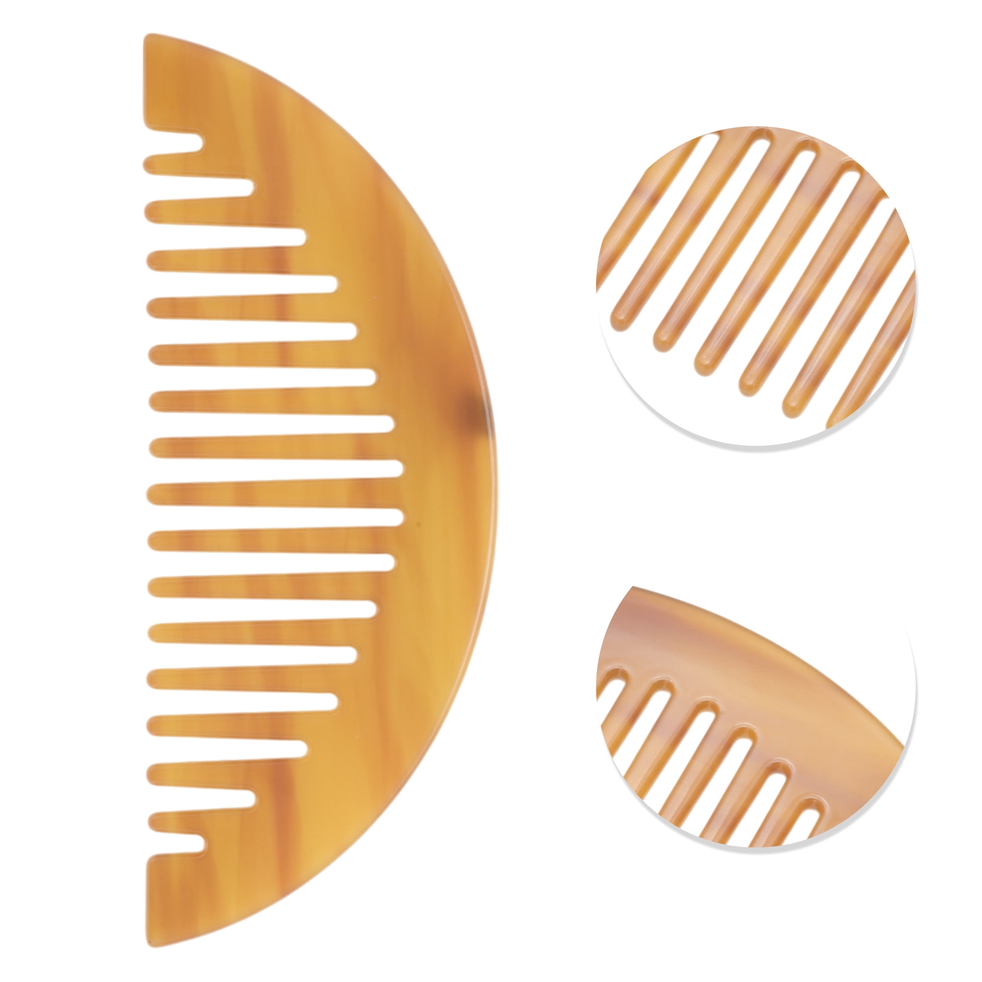 Unique Bargains 1 Pc Convenient Half Round Hair Comb for Making Hair Smooth Coffee