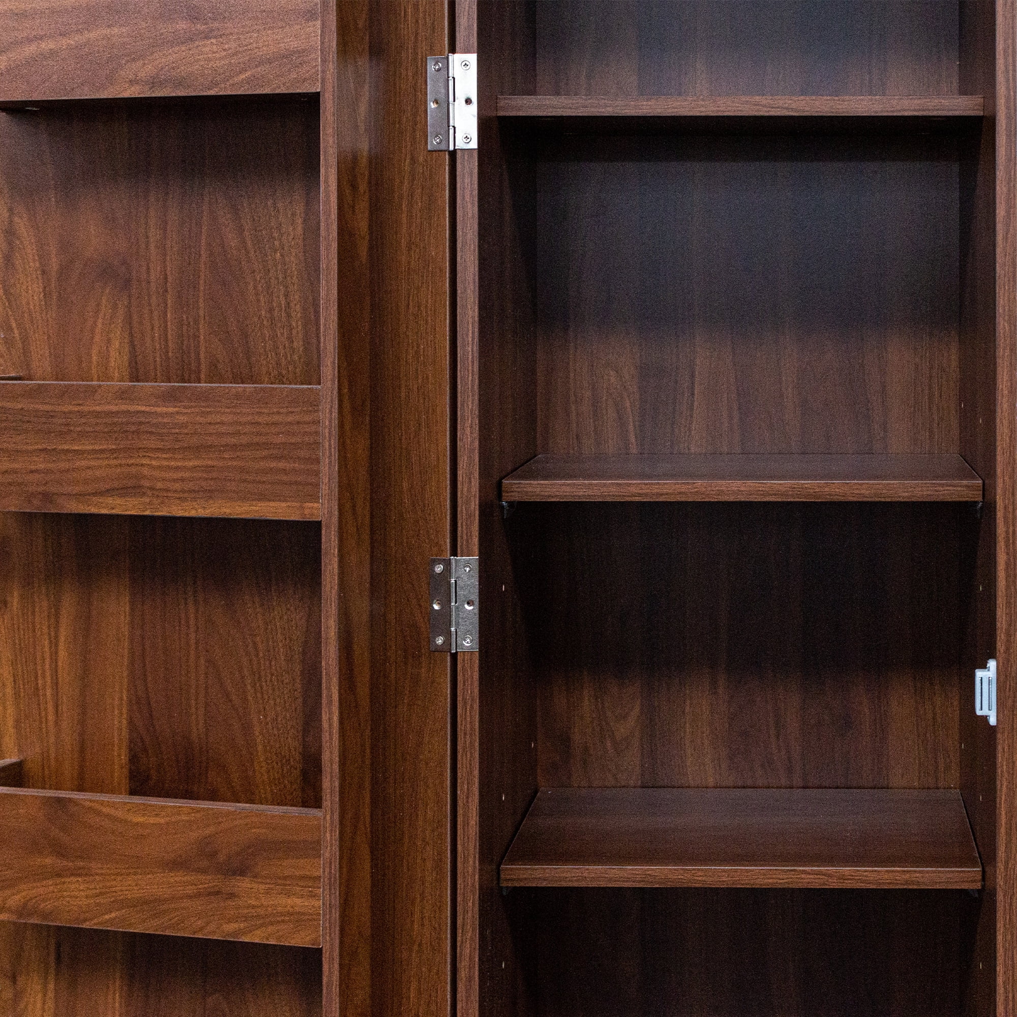 Mintazer 82.6" Tall Kitchen Pantry Cabinet with Adjustable Shelves, Freestanding Buffet Cupboards Sideboard with Doors & Storage for Kitchen, Brown