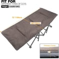 thumbnail image 4 of REDCAMP Folding Cot Pads for Sleeping Extra Thick, Soft Comfortable Rabbit Hair Velvet Cotton Camping Cot Mattress Pad 75"x28"x2" , Brown/Nevy, 4 of 8
