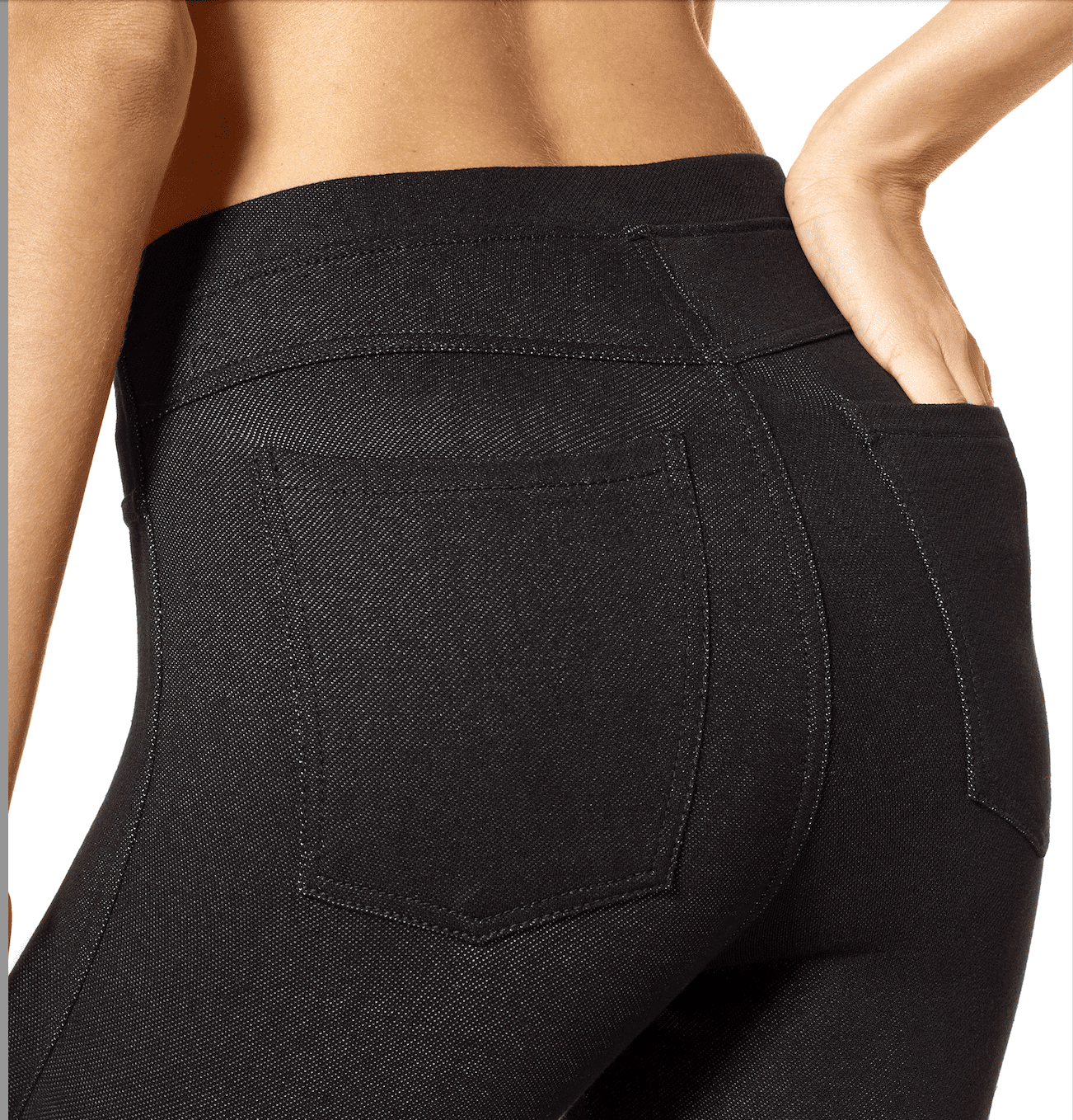 No nonsense Women's Stretch Denim Leggings, Black, Small