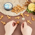 thumbnail image 3 of 1set Wood Cross Wooden Cross Beads Charm 1.65 inch String Unfinished Wood Bulk Waxed Polyester Cords 1mm Black Waxed Cord for Jewelry Making Necklace Bracelet Supplies, 3 of 9