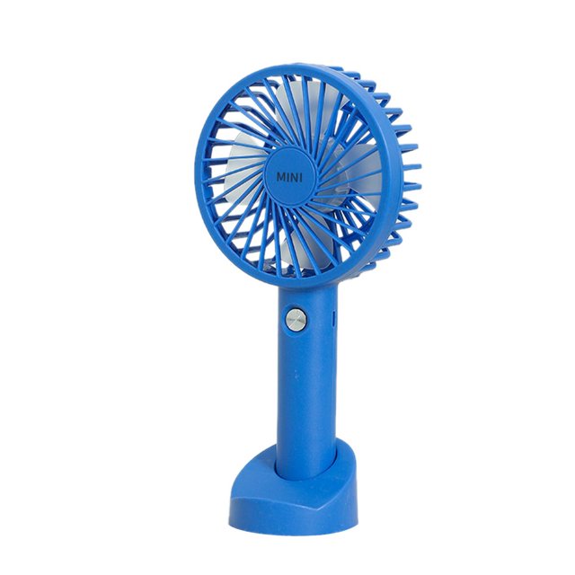 USB Desk Mini Fan, Personal Desktop Table Fan, Small Rechargeable Battery Operated Portable Fan, Handheld USB Fan 3 Speed for Home Office Car Outdoor Travel (Blue)