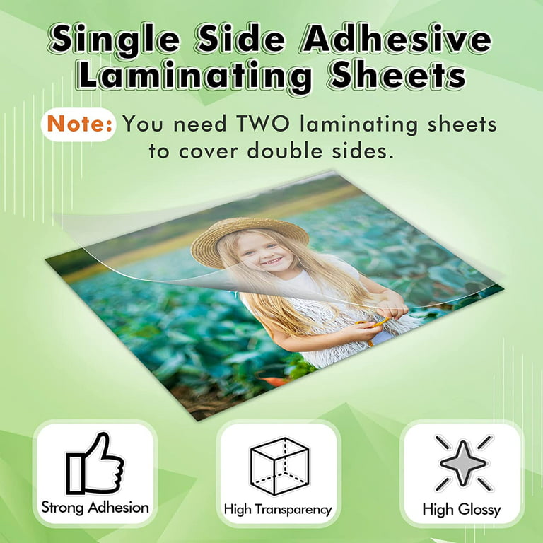 Self Adhesive Laminating Sheets 12.3x17.1 inch, 10 Pack, 4mil Thickness, No Heat, No Machine Laminating Sheets Self Sealing by HA Shi