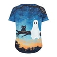 thumbnail image 5 of Qzwdhjm Womens Plus Size Halloween Shirts Short Sleeve Spooky Season Ghost Graphic Tee Crewneck Loose Casual Tshirts for Halloween Party, 5 of 5