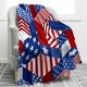 thumbnail image 1 of Independence Day Blanket Party Blanket Flannel Bed Blanket USA Flag Day Themed Sofa Throw Blanket, 1 of 6