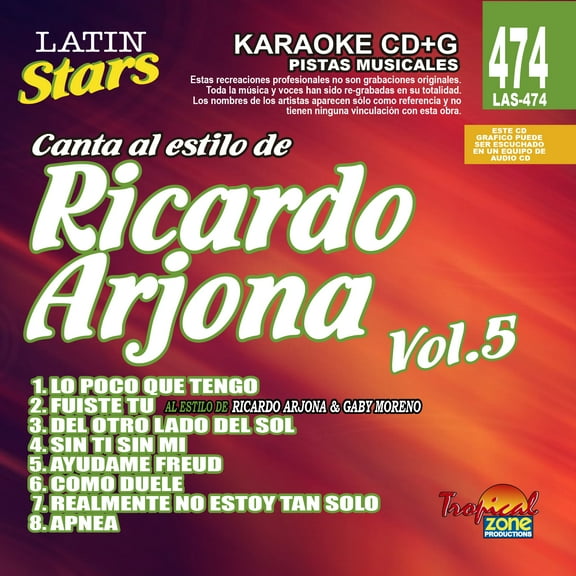 Karaoke Latin Stars 474 Ricardo Arjona Vol. 5