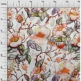 thumbnail image 3 of oneOone Polyester Spandex Orange Fabric Florals Dress Material Fabric Print Fabric By The Yard 56 Inch Wide, 3 of 6