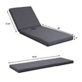 thumbnail image 3 of Outdoor Chaise Lounge Set with Water-Resistant 4 Inch Thick Cushions and Adjustable Backrest, Portable Sun Lounger for Beach Pool Camping, Dark Gray Teak, 3 of 7