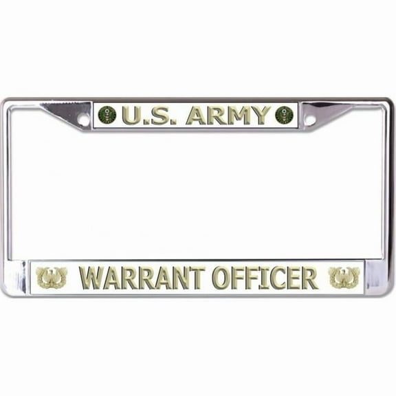 U.S. Army Warrant Officer #2 Chrome License Plate Frame