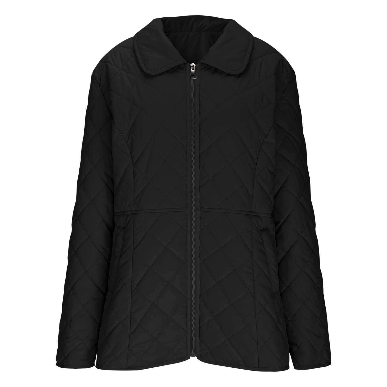 Women's Quilted Barn Jacket 2026 Trendy Lightweight Puffy Zip Up Bomber Coat Warm Winter Outwear with Pocket