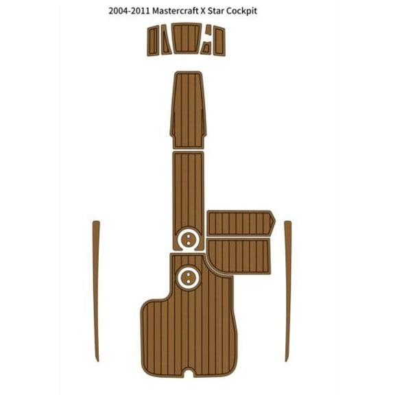2004-2011 Mastercraft X Star Cockpit Pad Boat EVA Foam Faux Teak Deck Floor Mat