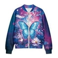 thumbnail image 4 of DISNIMO Butterfly Daisy Printed Sweatshirts for Women Trendy Jackets Long Sleeve Outwear Zip Front Jackets for Fall Winter, 2XL, 4 of 7