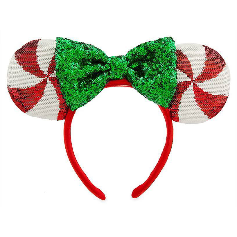 minnie mouse ears minnie mouse headband Christmas Holiday Red and Green Sequin choose your own color minnie ears