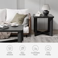 thumbnail image 4 of 24" Soild Wood End Tables Square Modern Side Table Black, 4 of 6
