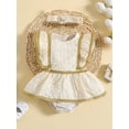 thumbnail image 2 of Bagilaanoe Toddler Baby Girl Rompers Dress Floral Fly Sleeve Bodysuit + Headband 3M 6M 12M 18M 24M 3T Kids Tutu One Piece Jumpsuit, 2 of 8