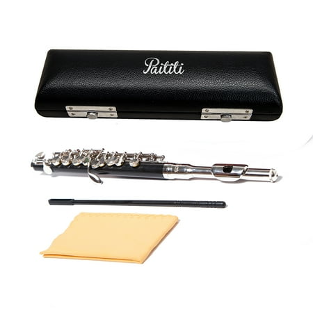 Paititi PTTPC201-EW Professional Composite Wood Silver Plated Piccolo with Case