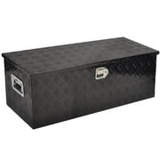 BATONECO 44 Inch Aluminum Trailer Tool Box w/ Side Handle Heavy Duty Tool Storage Bed Box for Truck 44 x 15 x 15 Black