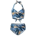thumbnail image 2 of Gibobby Conjunto de Bikini Traje de baño de talle para mujer Sexy Split Wrap Cup Polka Dot Printed Bikini(Amarillo,M), 2 of 5