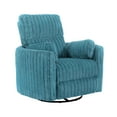 thumbnail image 3 of Furniture of America Nyra Chenille Power Swivel Glider Recliner with 2 Pillows for Living Room and Bedroom, Dark Teal Green, 3 of 16