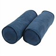 thumbnail image 2 of 20-inch by 8-inch Double-corded Solid Microsuede Bolster Pillows with Inserts (Set of 2) 9814-CD-S2-MS-IN, 2 of 2