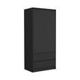 thumbnail image 6 of Newboti Furniture Austin 2 Drawers Armoire, Double Door, Hanging Rod -Black 30830, 6 of 7