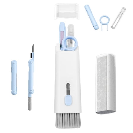 7 in 1 Electronics Headset Cleaning Kit Portable Keyboard Cleaning Brush Set Blue