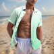 thumbnail image 2 of Mens Casual de Manga Corta Botón Abajo Camisas de Impresión Turndown Cuello Botón Camisa Poliéster, Moda de Verano Superior para Hombres Al Aire Libre, 2 of 6