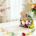 thumbnail image 6 of AZXY Easter Decorations, DIY Wooden Bunny Figurine with Wreath & Easter Eggs Set, Glittered Tabletop Centerpiece for Home Office Indoor Party, Festive Holiday Gift for Kids & Spring Decor, 6 of 7
