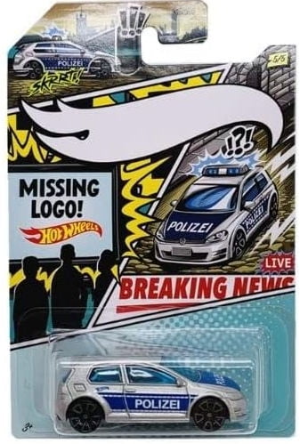 Hot Wheels 2020 Police Pursuit Comic Missing Logo Art Variant Complete Set of 5 Diecast Vehicles