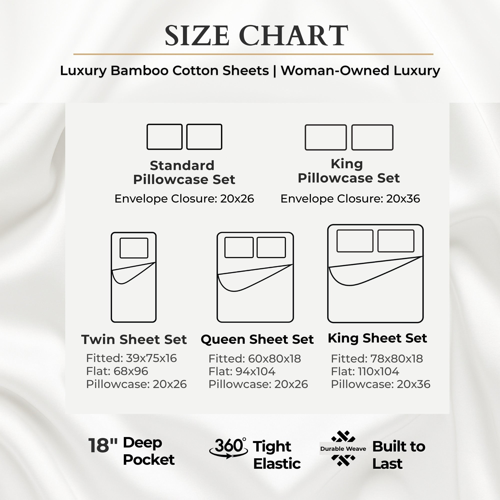 BedVoyage Soft Queen Sheets - Melange Luxury Bedroom Sheet Set, 4pc Softest Cooling Bedding, Viscose Derived from Bamboo and Cotton, Deep Pocket 18" - Snow